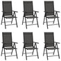 Folding Chairs 6 pcs Textilene Black