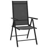 Folding Garden Chairs 6 pcs Textilene Black - Front View