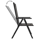 Folding Garden Chairs 6 pcs Textilene Black - Rear View