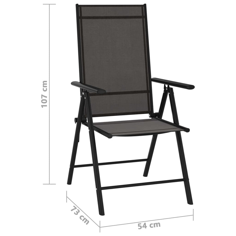 Folding Chairs 6 pcs Textilene Black