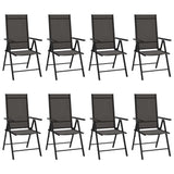 Folding Chairs 8 pcs Textilene Black