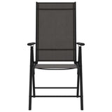 Folding Chairs 8 pcs Textilene Black