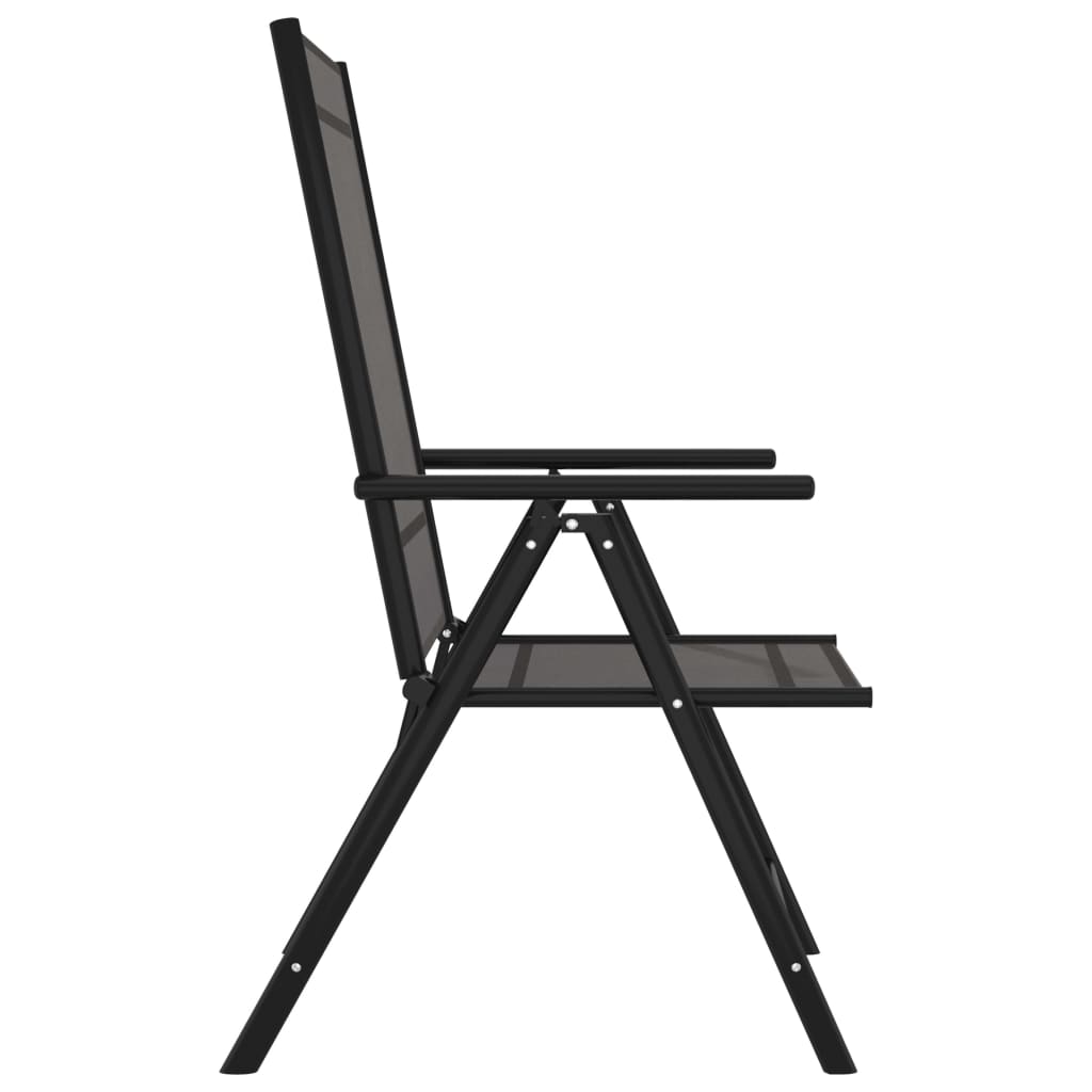 Folding Chairs 8 pcs Textilene Black