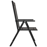 Folding Chairs 8 pcs Textilene Black - Top-Down View