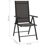 Folding Chairs 8 pcs Textilene Black