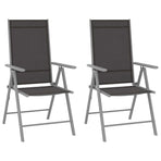 Folding Chairs 2 pcs Textilene Black