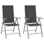 Folding Chairs 2 pcs Textilene Black