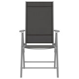 Folding Garden Chairs 2 pcs Textilene Black - Side View