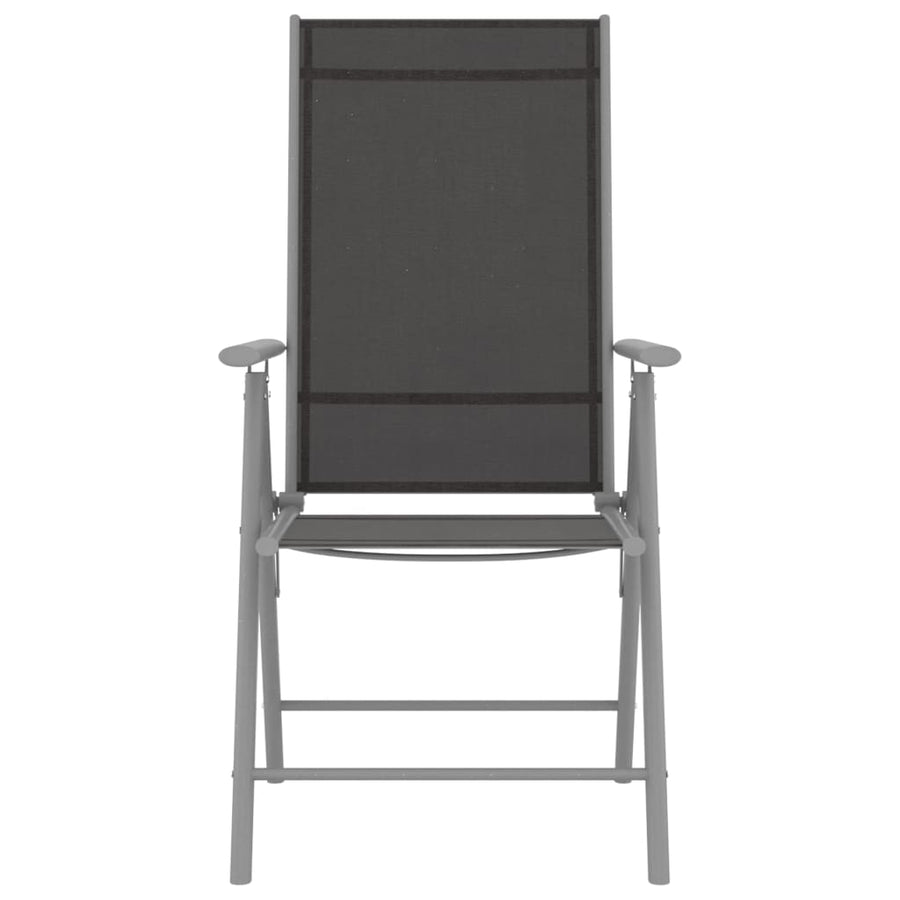 Folding Chairs 2 pcs Textilene Black