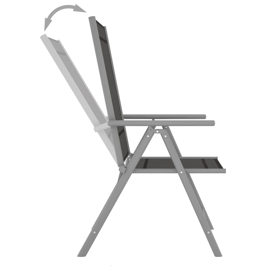 Folding Chairs 2 pcs Textilene Black
