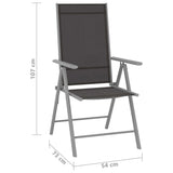 Folding Garden Chairs 2 pcs Textilene Black - Low Angle