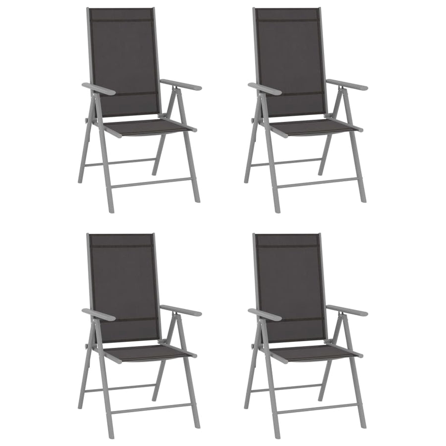 Folding Chairs 4 pcs Textilene Black
