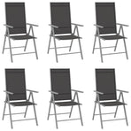 Folding Chairs 6 pcs Textilene Black