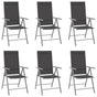 Folding Chairs 6 pcs Textilene Black