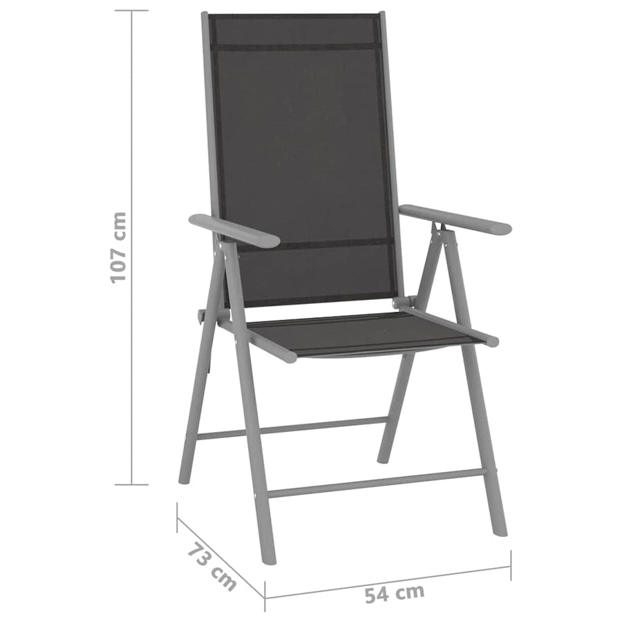 Folding Chairs 6 pcs Textilene Black
