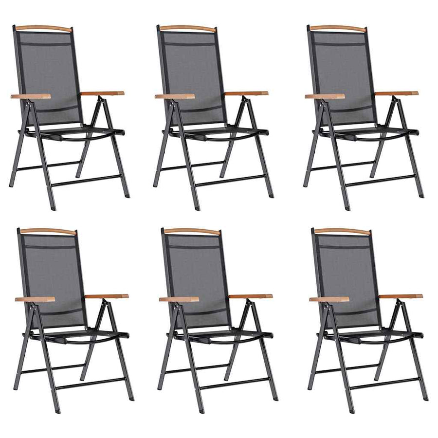 Folding Chairs 6 pcs Textilene Black