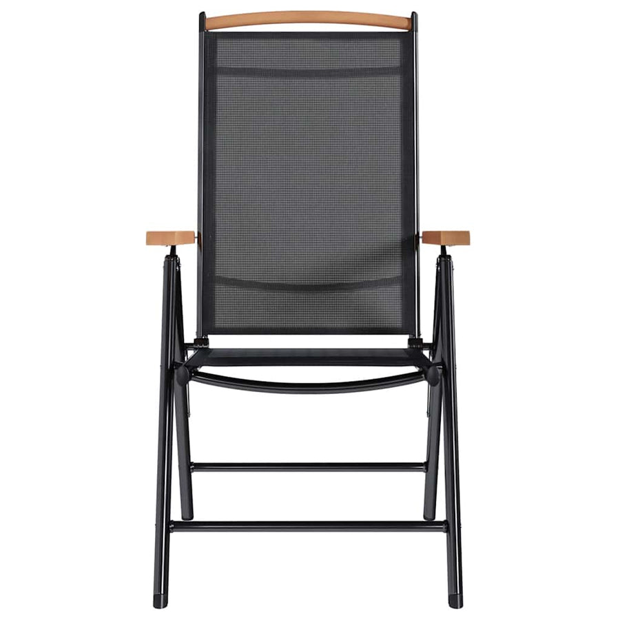 Folding Chairs 6 pcs Textilene Black