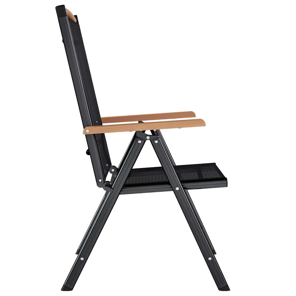 Folding Chairs 6 pcs Textilene Black