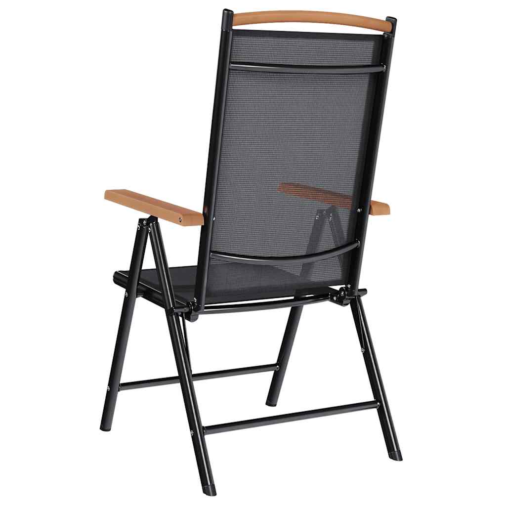 Folding Chairs 6 pcs Textilene Black