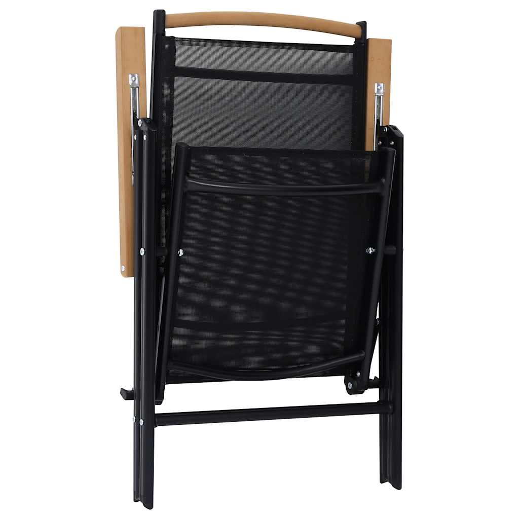 Folding Chairs 6 pcs Textilene Black