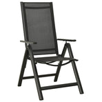 Folding Chairs 2 pcs Textilene and Aluminium Black