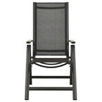 Folding Chairs 2 pcs Textilene and Aluminium Black