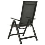 Folding Chairs 2 pcs Textilene and Aluminium Black