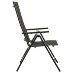 Folding Chairs 2 pcs Textilene and Aluminium Black
