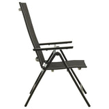 Folding Garden Chairs 2 pcs Textilene and Aluminium Black - 45-Degree Angle