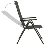 Folding Chairs 2 pcs Textilene and Aluminium Black