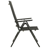 Folding Garden Chairs 2 pcs Textilene and Aluminium Black - 45-Degree Angle