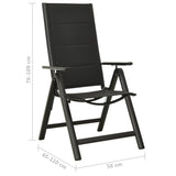 Folding Garden Chairs 2 pcs Textilene and Aluminium Black - Extra Image