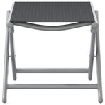 Folding Footrest Black and Silver Textilene and Aluminium