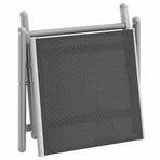 Folding Footrest Black and Silver Textilene and Aluminium