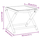 Folding Footrest Black and Silver Textilene and Aluminium - Close-Up Angle