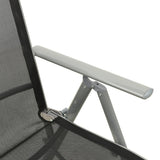 Reclining Garden Chair Textilene and Aluminium Silver - Rear View