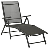 3 Piece Garden Lounge Set Textilene and Aluminium Black - Side View