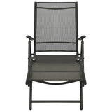 3 Piece Garden Lounge Set Textilene and Aluminium Black - Top-Down View