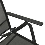 3 Piece Garden Lounge Set Textilene and Aluminium Black - Close-Up Angle