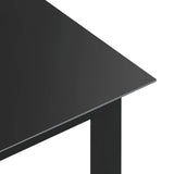 Garden Table Black 150x90x74 cm Aluminium and Glass - Top-Down View