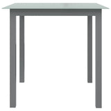 Garden Table Light Grey 80x80x74 cm Aluminium and Glass - Front View