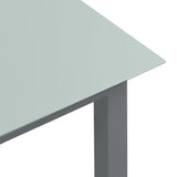 Garden Table Light Grey 80x80x74 cm Aluminium and Glass - Top-Down View