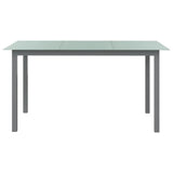 Garden Table Light Grey 150x90x74 cm Aluminium and Glass