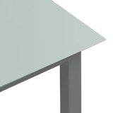 Garden Table Light Grey 150x90x74 cm Aluminium and Glass - Top-Down View