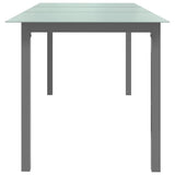 Garden Table Light Grey 190x90x74 cm Aluminium and Glass - Side View