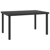 Garden Table Black 140x90x74 cm Aluminium and WPC