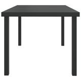 Garden Table Black 140x90x74 cm Aluminium and WPC - Side View