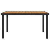 Garden Table Brown 140x90x74 cm Aluminium and WPC - Front View