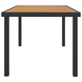 Garden Table Brown 140x90x74 cm Aluminium and WPC - Side View