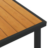 Garden Table Brown 140x90x74 cm Aluminium and WPC - Top-Down View